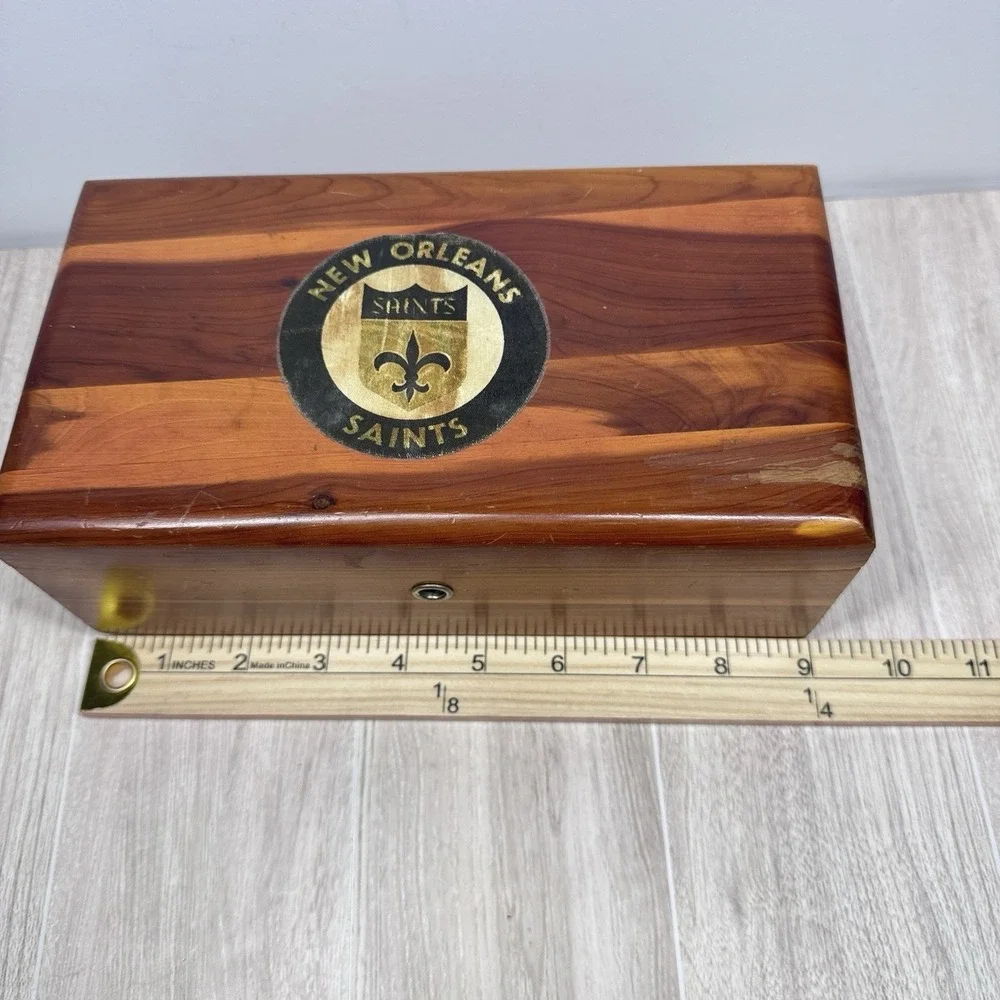 Handmade Cedar Jewelry Box Signed‎ MW Major Moultrie GA Wood Keepsake 9.5in